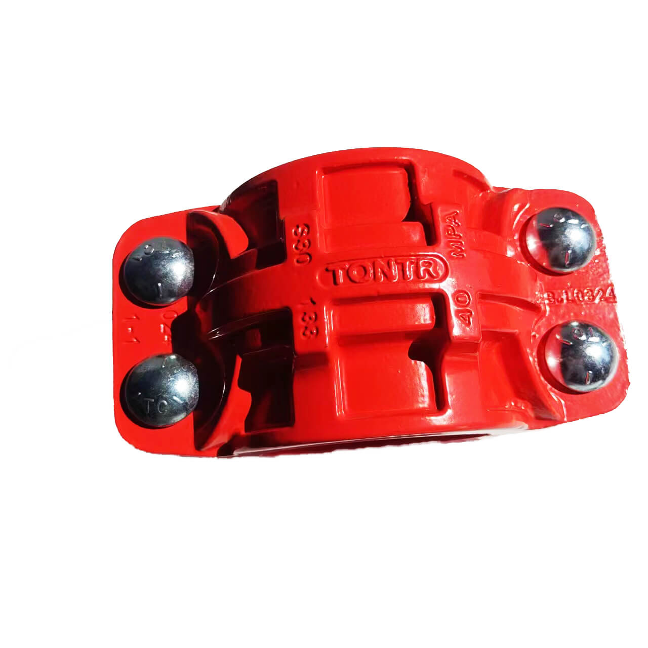 Raccord de tuyau en fonte ductile rouge